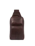 Piquadro Carl Mono sling bag convertible to backpack, brown