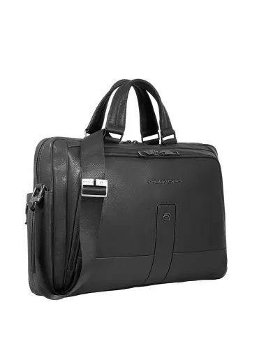 Piquadro Carl 15.6" leather briefcase...