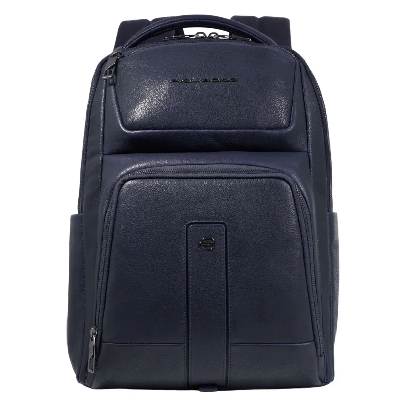 Zaino in pelle porta computer con due comparti PQ Carl, blu