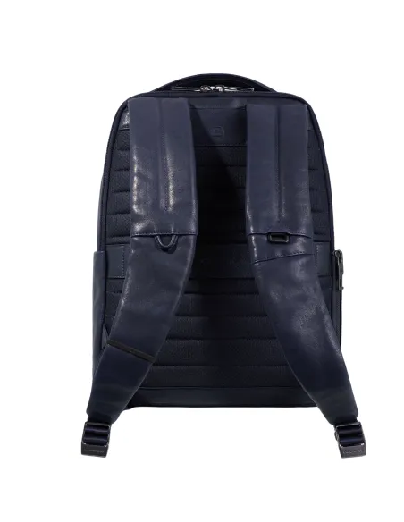 Zaino in pelle porta computer con due comparti PQ Carl, blu