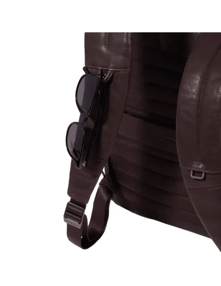 Zaino in pelle porta computer con due comparti PQ Carl, blu