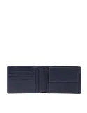 Piquadro Carl men's leather wallet with coin purse, blue