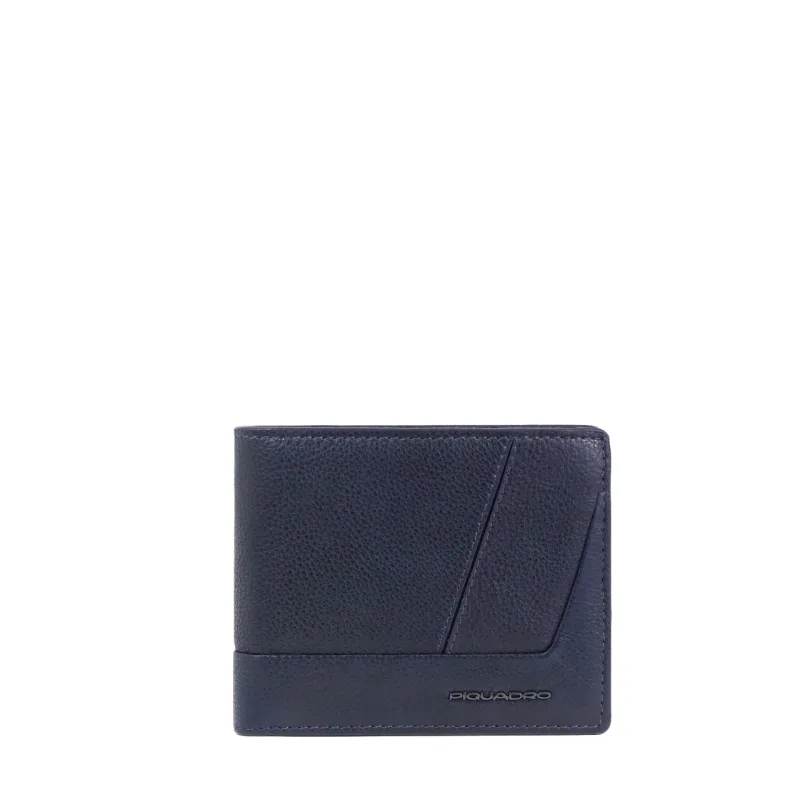 Piquadro Carl compact men's wallet, blue 2