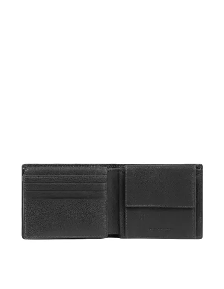Piquadro Carl kompakte Herrengeldbörse, schwarz