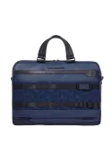 Piquadro FXP leather two-handle briefcase with 15.6 laptop compartment, blue
