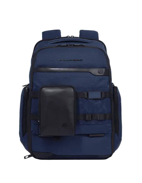 Piquadro FXP Overnight computer backpack with iPad®Pro 12,9” and shoe compartments, blue