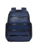 Piquadro FXP leather computer backpack with two compartments, blue