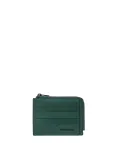 Piquadro FXB leather coin pouch with credit card slots, green
