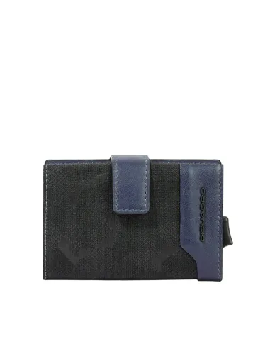 Porta banconote e carte di credito in metallo Piquadro FX, blu