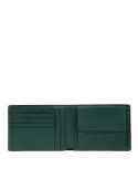Piquadro FXP men's leather wallet with coin pocket, green