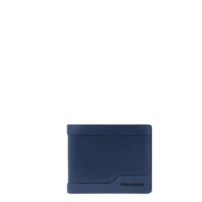 Piquadro FXP men's small wallet with coin pocket, blue 2