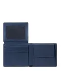 Portafoglio con volantino porta documenti e porta carte di credito Piquadro FXP, blu
