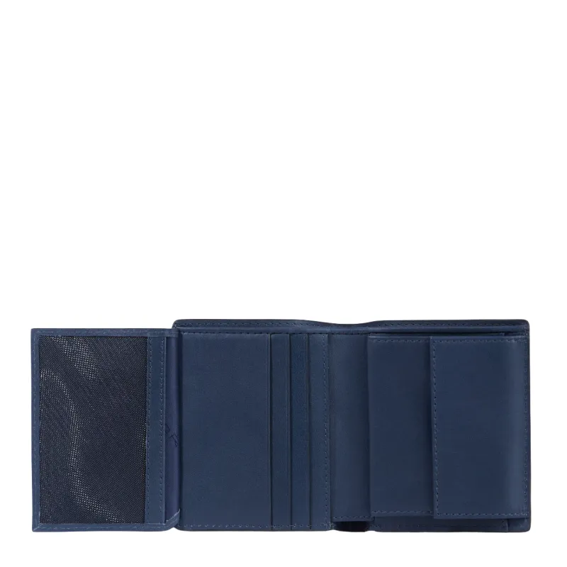 Piquadro FXP kleines aufrechtes Herren-Portemonnaie, blau