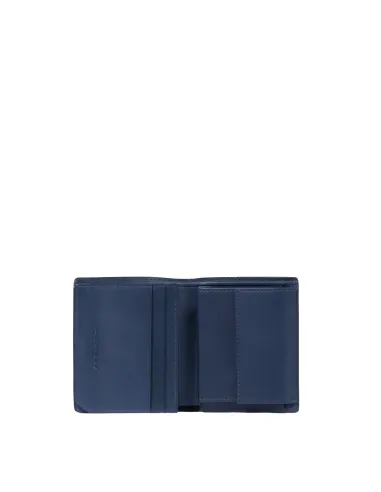 Porta carte di credito in metallo con protezione anti frode RFID Piquadro FXP blu