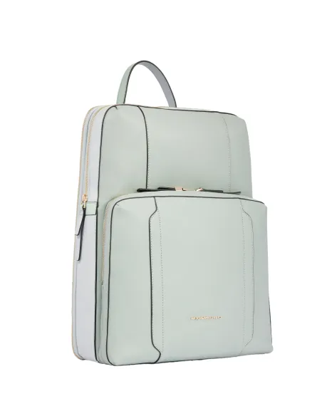 Piquadro Circle large women's computer backpack, light green