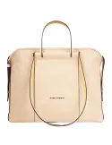 Women's computer and iPad bag with three compartments, light yellow