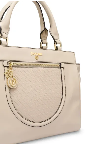 Borsa due manici Pollini, avorio