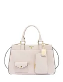 Pollini handbag with front pockets, ivory