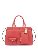 Pollini handbag with front pockets, orange