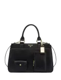Pollini handbag with front pockets, black