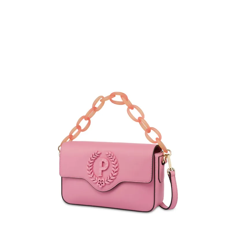 Pollini handbag with chain handle, pink 2