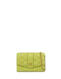 Pollini quilted clutch bag, lime