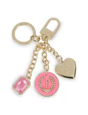 Pollini metal key ring, gold-pink