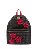 Pollini heritage Flowers women's backpack, black-red
