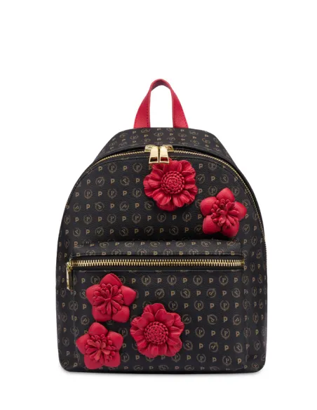 Zaino donna Pollini heritage flowers, nero-lacca