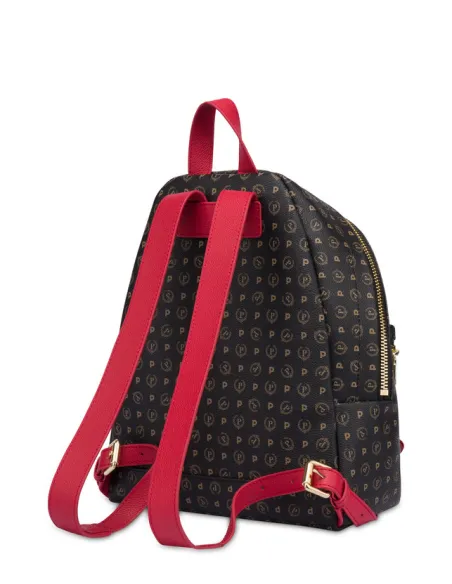 Pollini heritage Flowers Damen-Rucksack, schwarz-rot