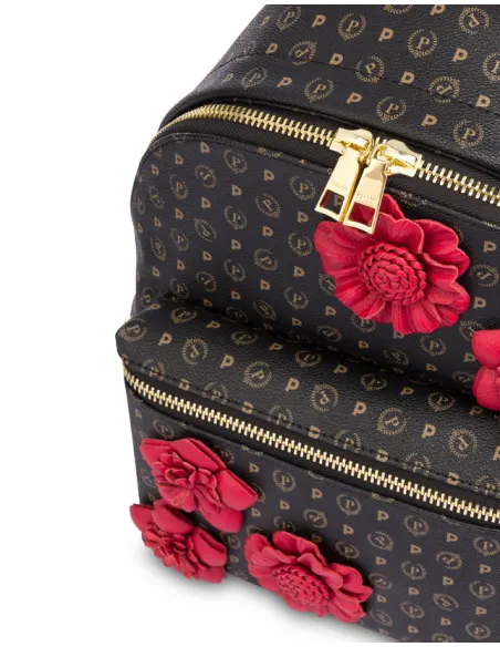 Zaino donna Pollini heritage flowers, nero-lacca