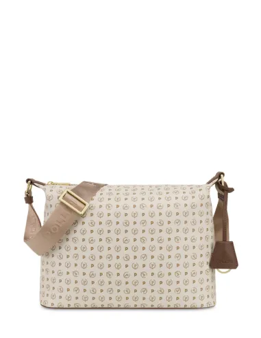 Pollini Shoulder bag with zipped opening ivory-brown