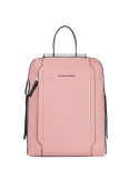 Piquadro Circle women's leather laptop backpack, pink-light blue
