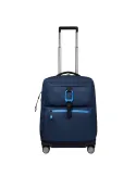 Piquadro Corner 2.0 modular cabin size spinner in recycled fabric, blue