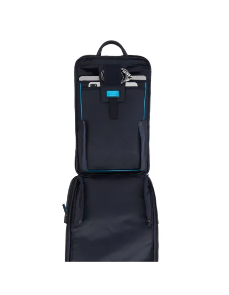 Zaino fast-check per computer e iPad® Piquadro Blue square Revamp, mogano