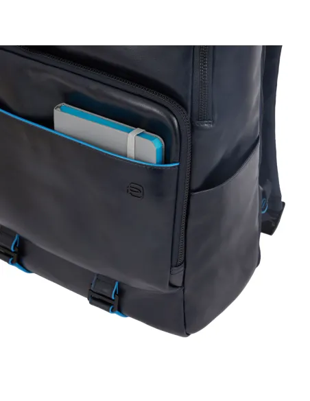 Piquadro B2 Revamp 15.6" computer leather backpack, dark brown