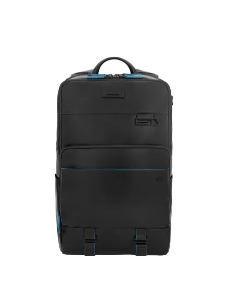 Piquadro B2 Revamp 15,6" Computer-Rucksack aus Leder, schwarz