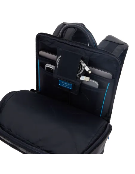 Piquadro B2 Revamp 15.6" computer leather backpack, black