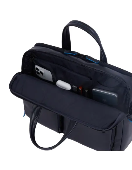 Piquadro Blue Square Revamp Laptop-Aktentasche mit zwei Fächern, dunkelbraun