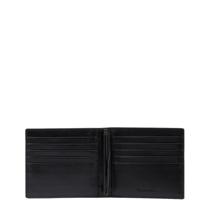 Piquadro Blue Square Revamp leather cash holder, black