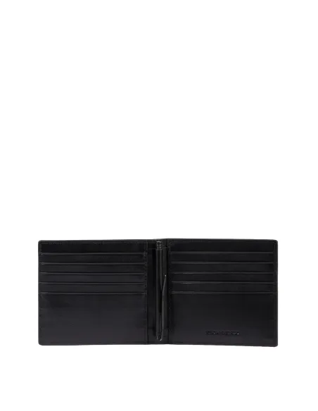 Piquadro Blue Square Revamp leather cash holder, black
