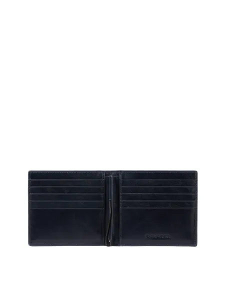 Portafogli in pelle con molla porta dollari Blue Square Revamp, blu