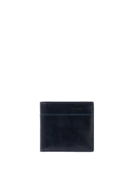 Portafogli in pelle con molla porta dollari Blue Square Revamp, blu
