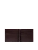 Piquadro Blue Square Revamp leather cash holder, dark brown