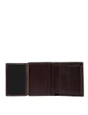 Piquadro B2 Revamp small vertical wallet with coin purse, dark brown