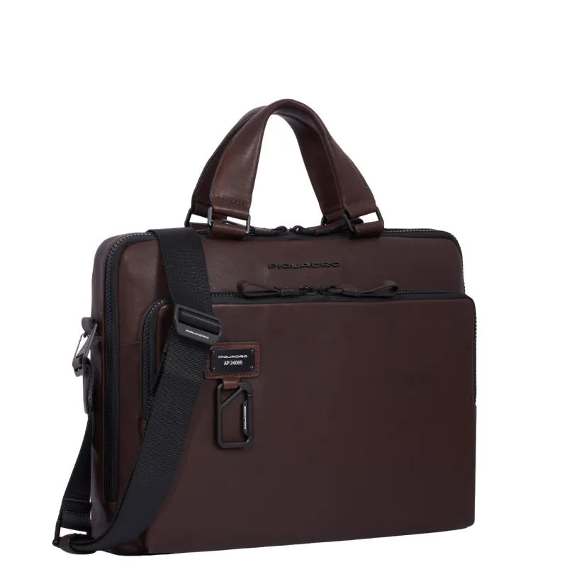 Piquadro Harper 14" slim laptop briefcase, dark brown 2