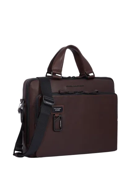Piquadro Harper 14" slim laptop briefcase, dark brown
