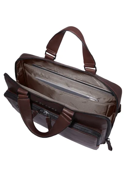 Cartella a due manici porta computer e porta iPad®Pro12,9, testa di moro