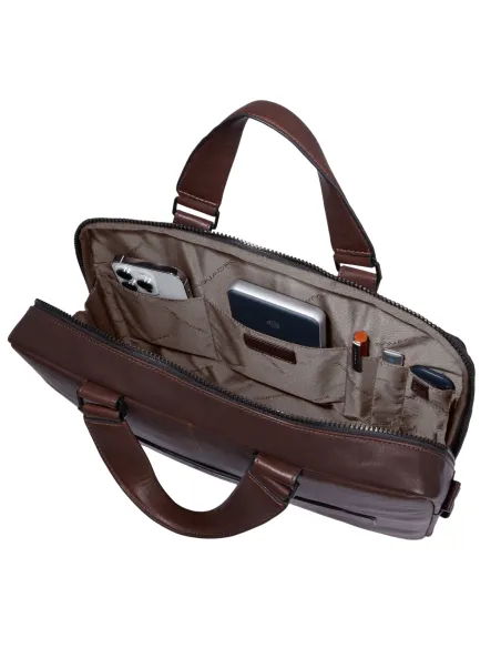 Piquadro Harper 14" schlanke Computer Aktentasche, dunkelbraun