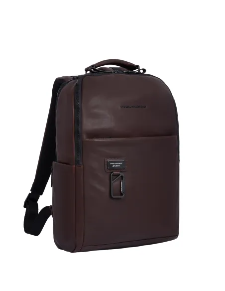 Piquadro Harper laptop backpack with two compartments , brown